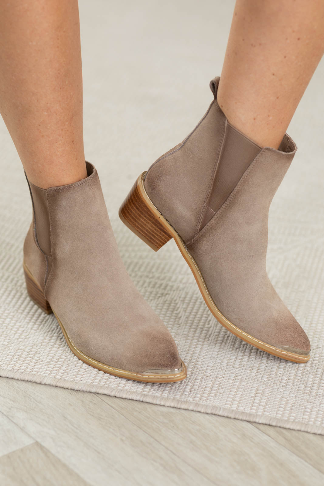 Suede Pull On Booties