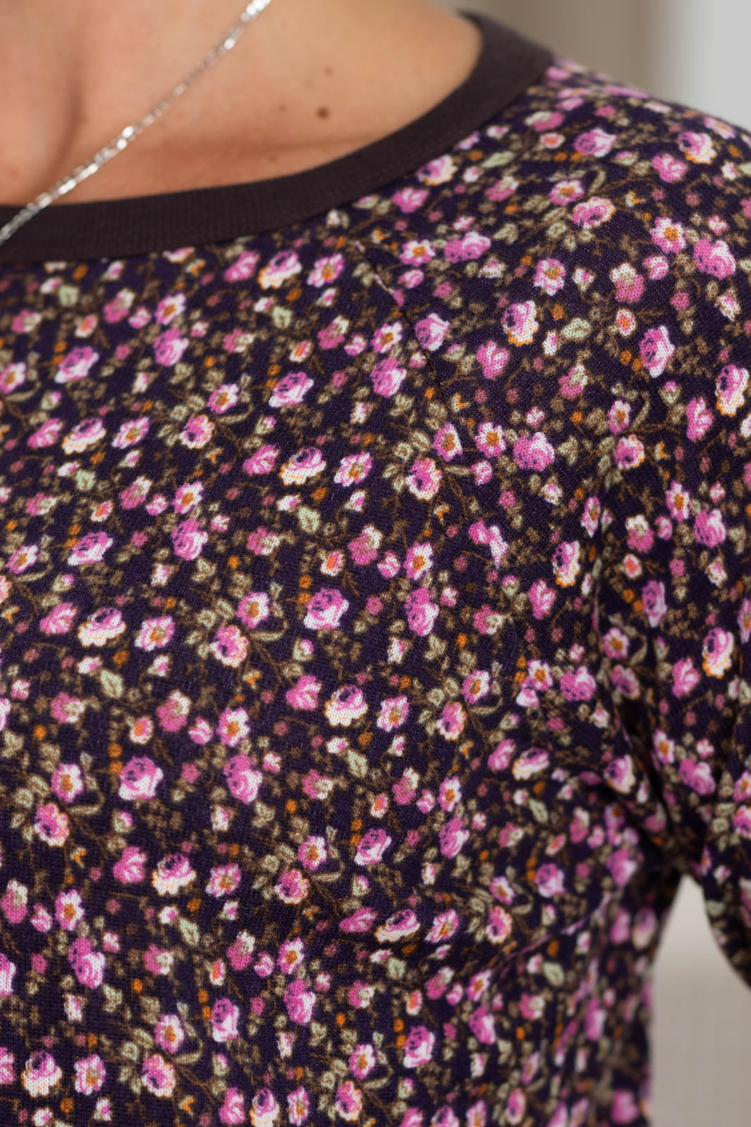 Staccato Hacci Floral Long Sleeve Knit Top