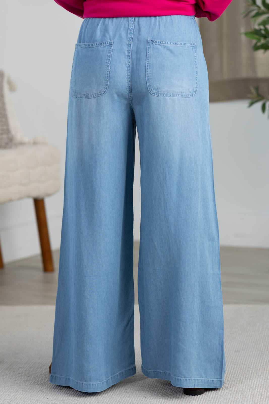 Cotierra Drawstring Denim Straight Pants