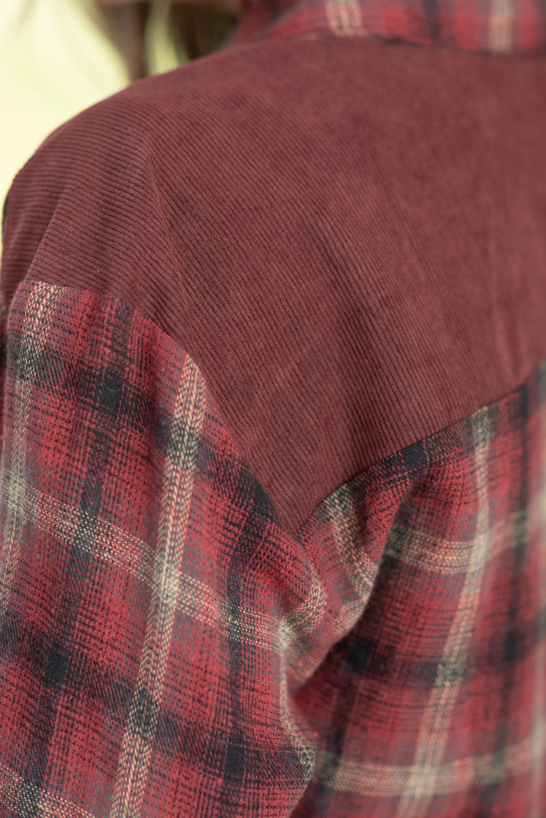Staccato Button Down Flannel Shirt With Corduroy