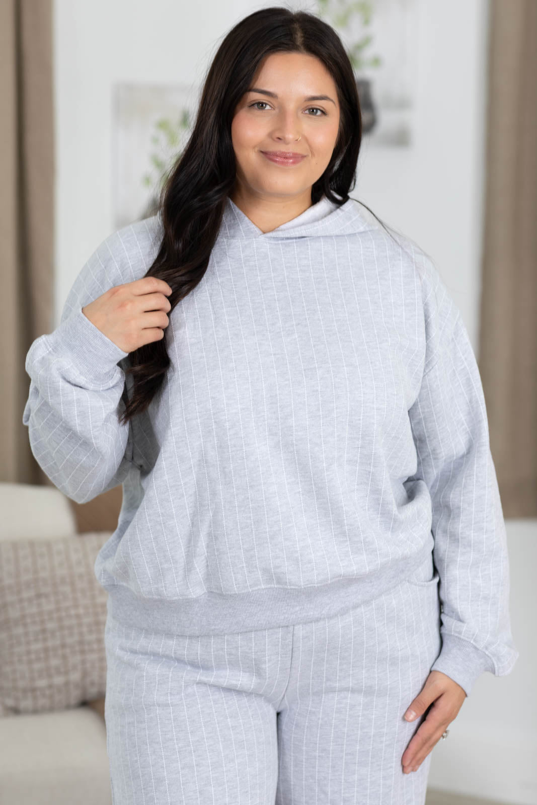 Pinstripe French Terry Hoodie
