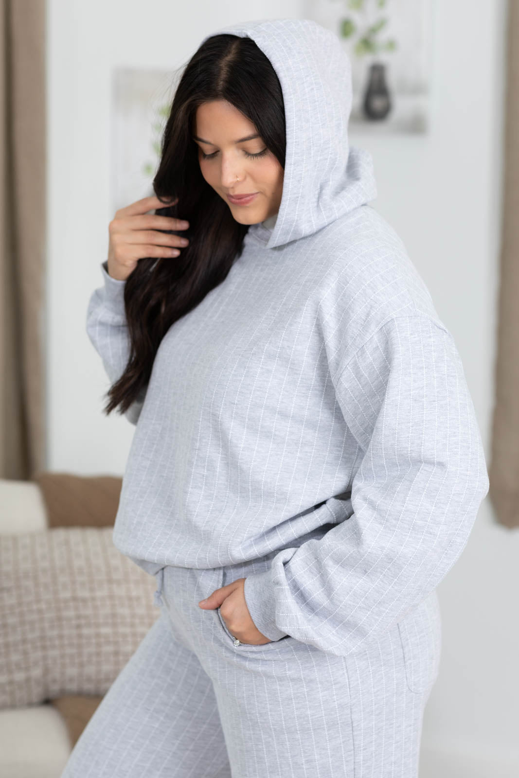 Pinstripe French Terry Hoodie