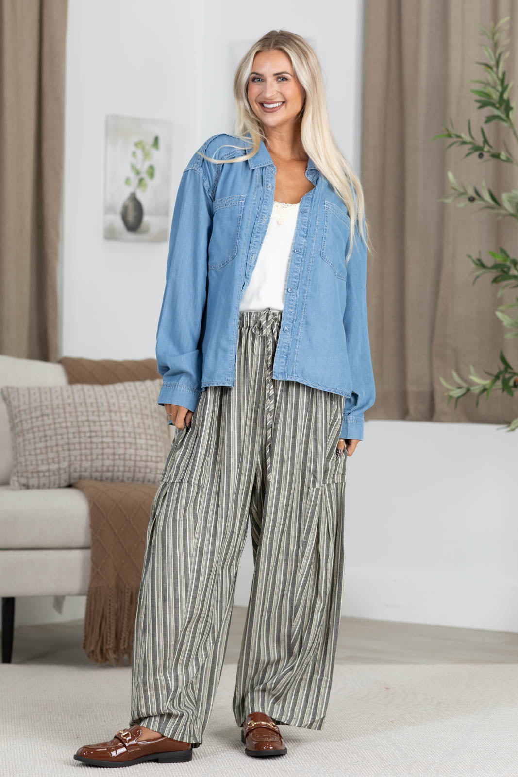 Cotierra x Filly Flair Easy Waist Stripe Relaxed Fit Pants