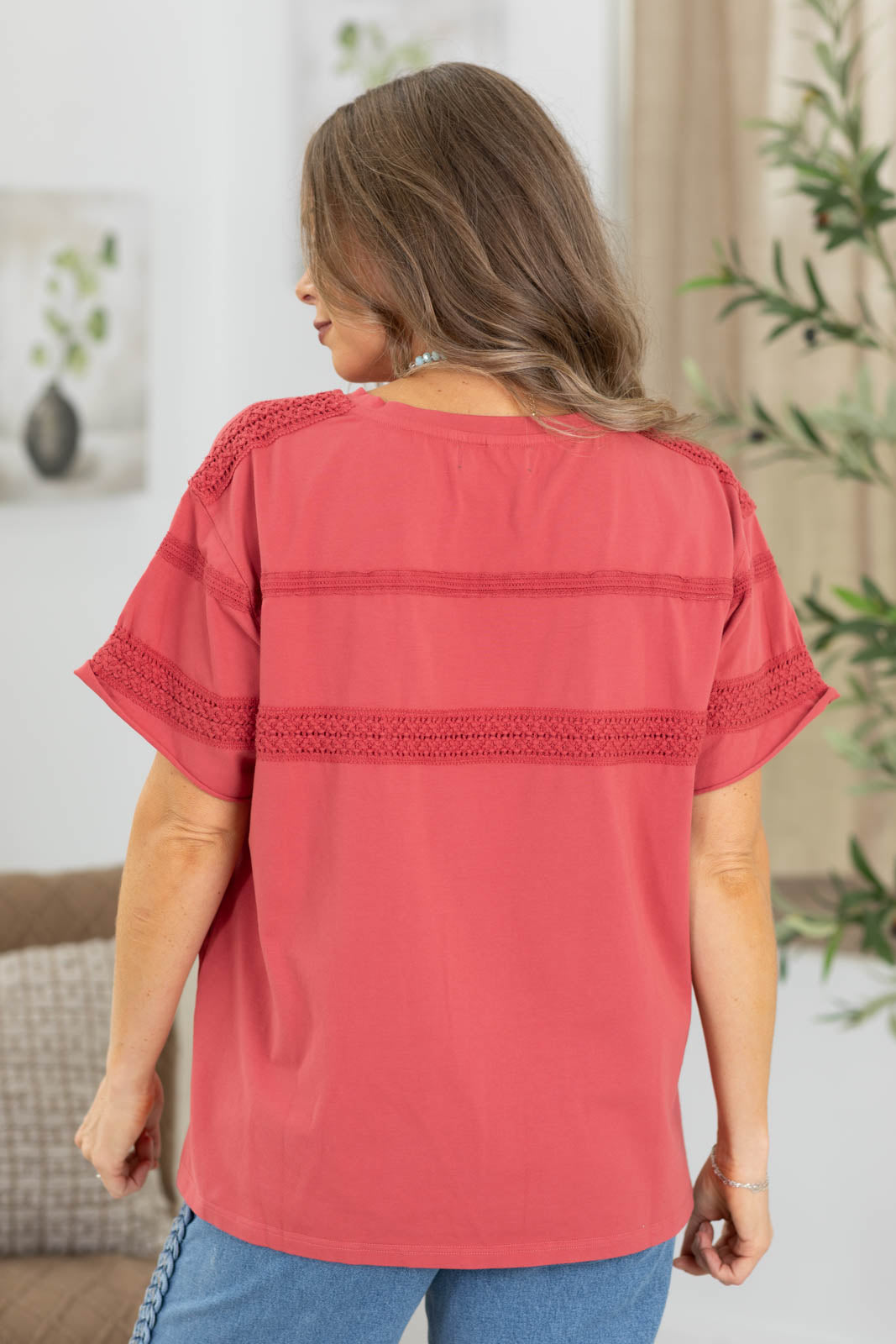 Willow Crochet Detail Short Sleeve Top by Filly Flair