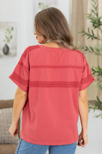 Willow Crochet Detail Short Sleeve Top by Filly Flair