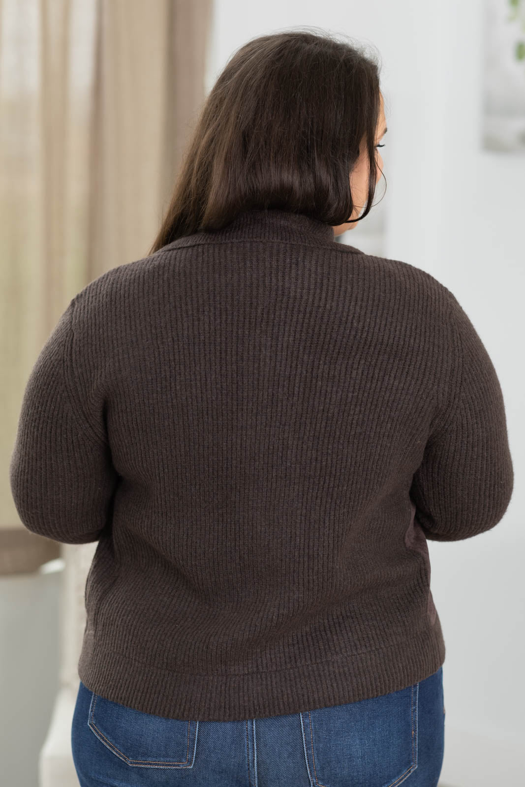 Staccato Chocolate Suede Sweater Jacket