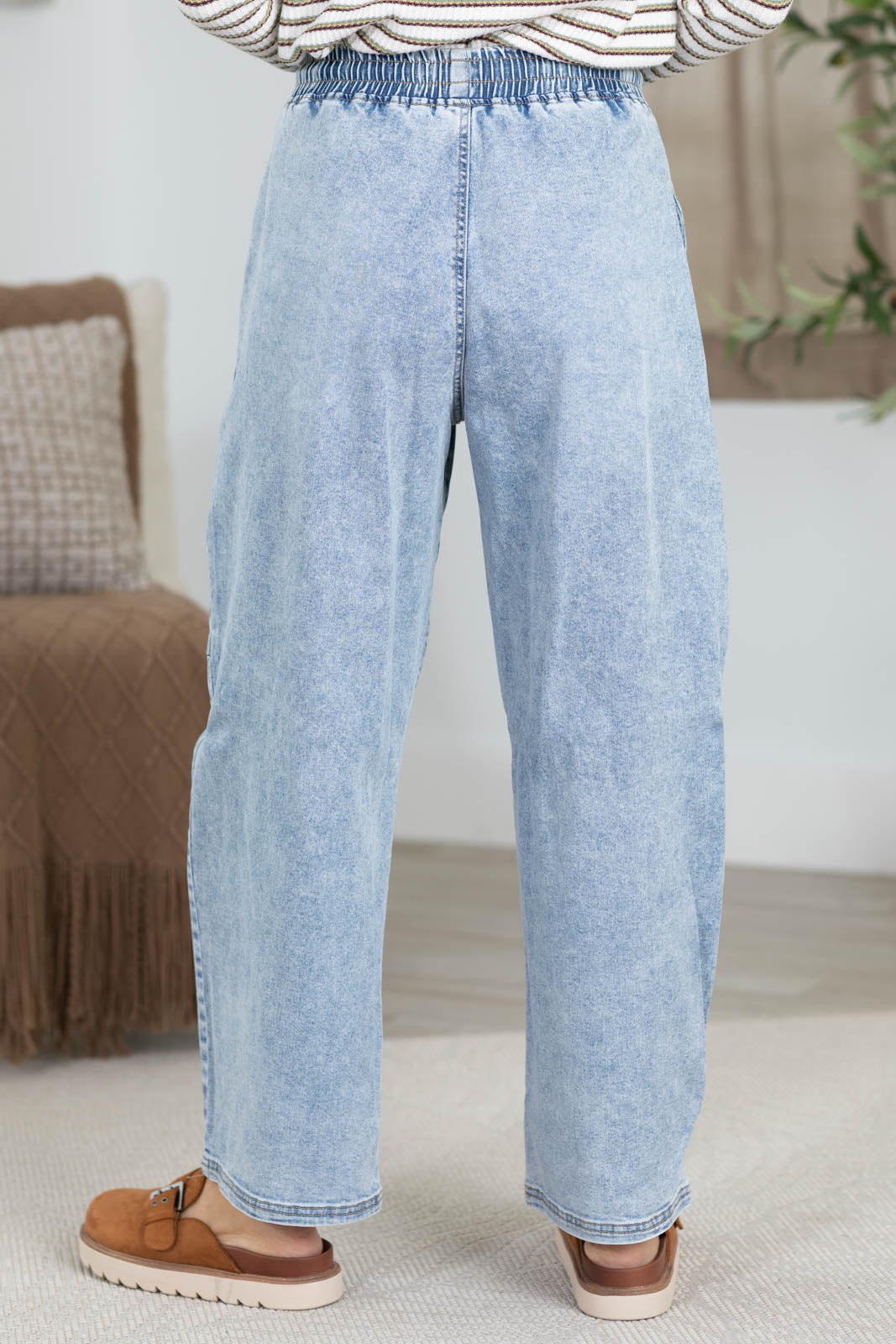 Risen Light Elastic Relaxed Cropped Barrel Pants