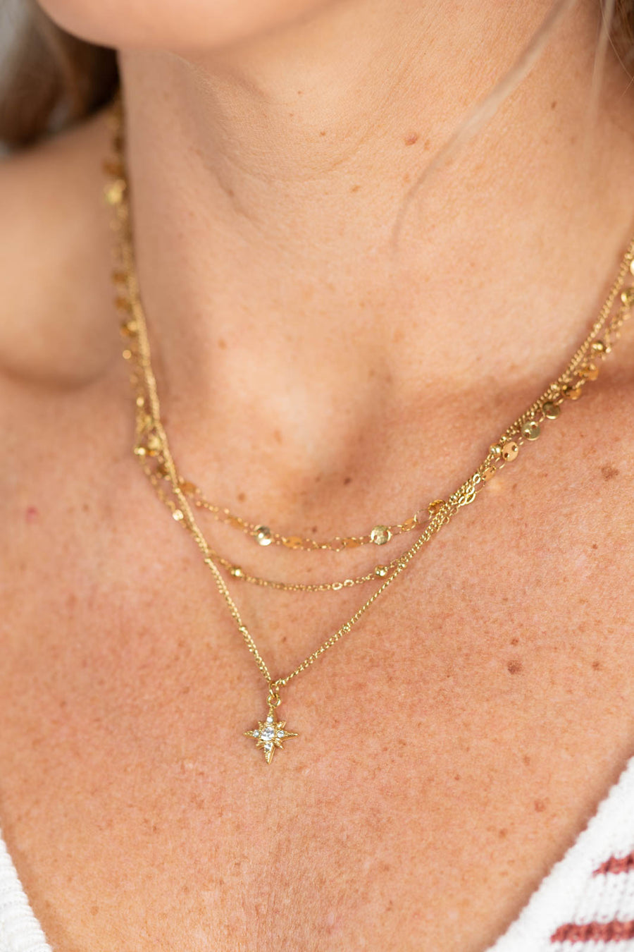 Star Charm 18K Gold Plated Layered Necklace