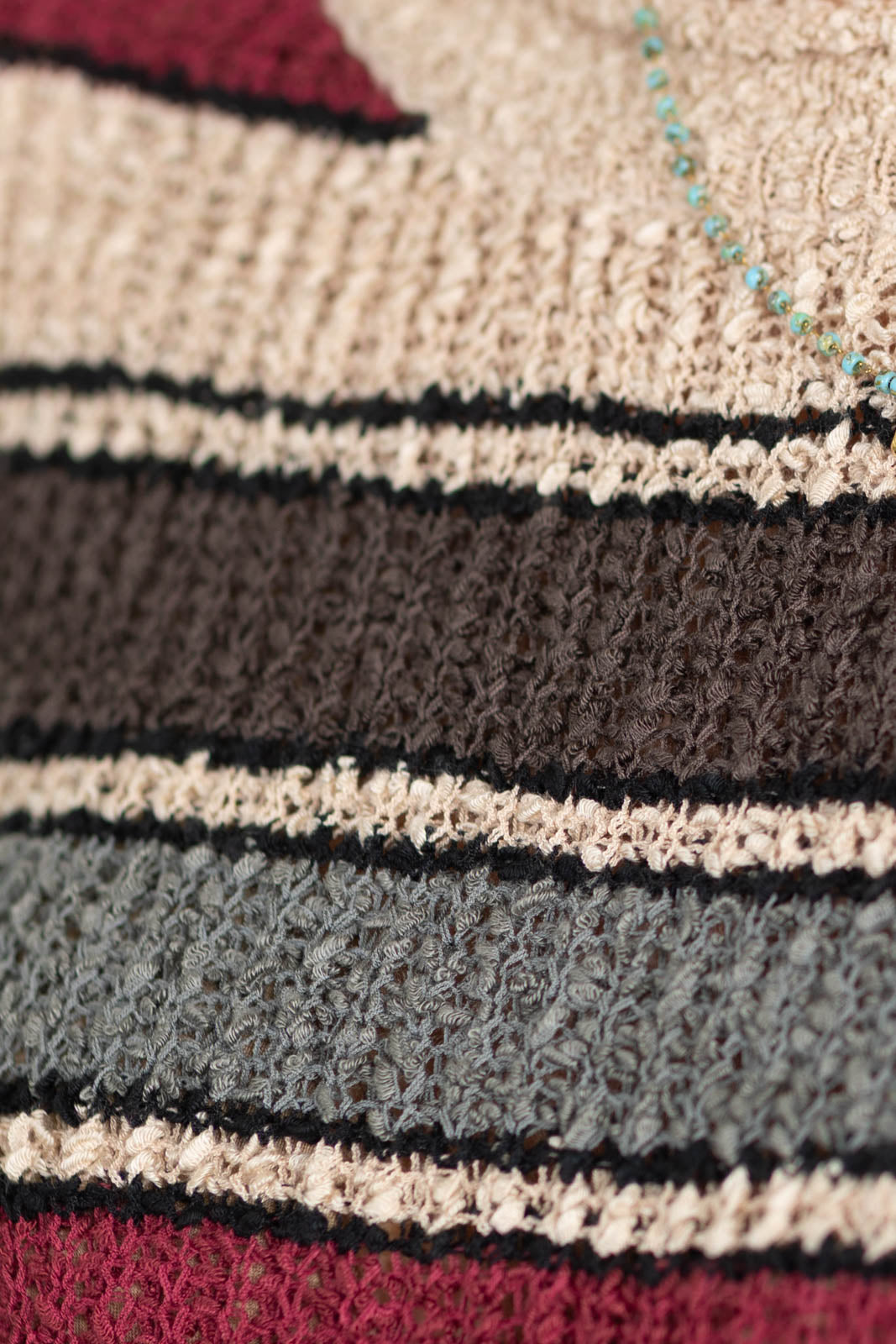 Contrast Striped Loose Knit Sweater