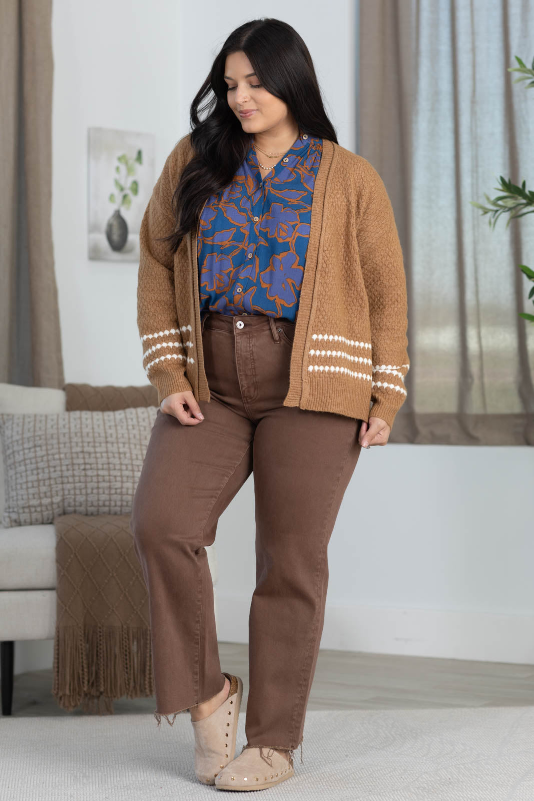 Staccato Textured Balloon Sleeve Cardigan