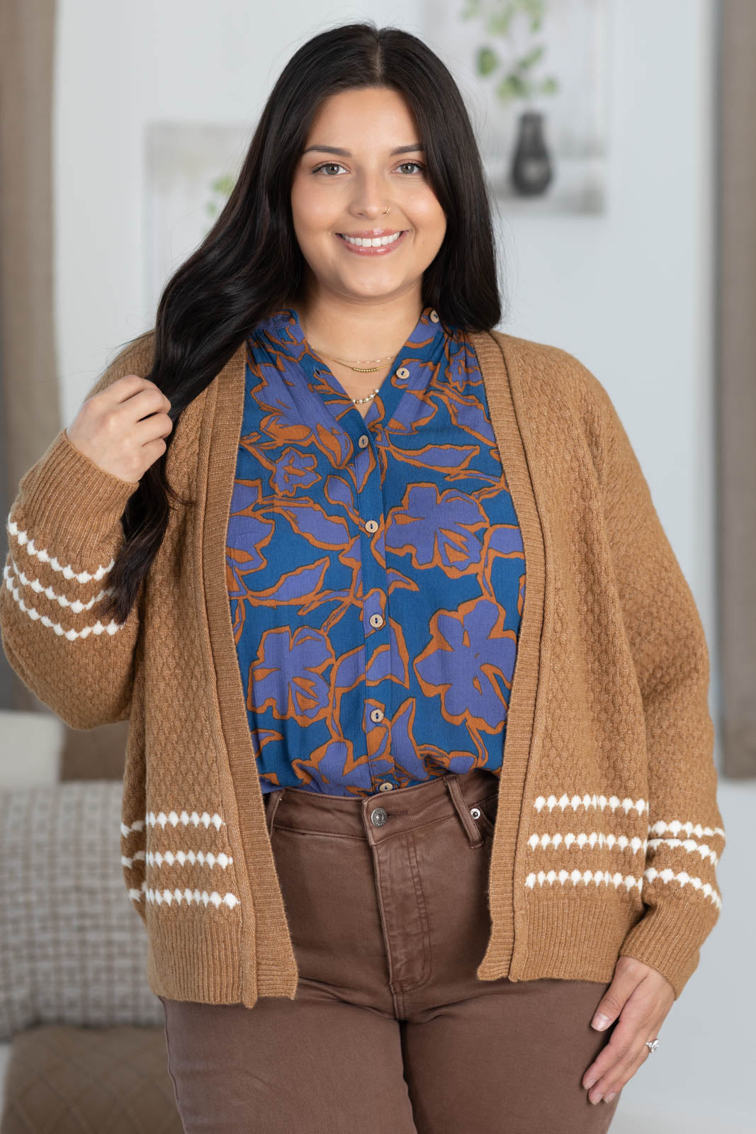 Staccato Textured Balloon Sleeve Cardigan