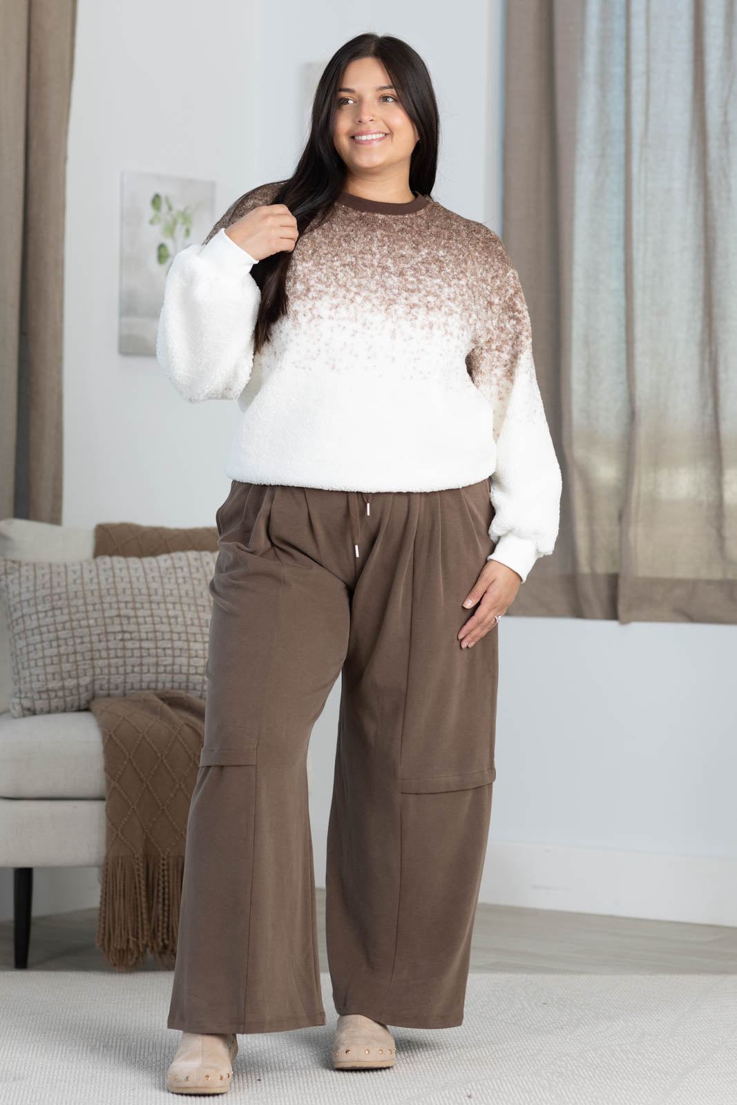 Relaxed Soft Stretch Wide-Leg Flowy Pants