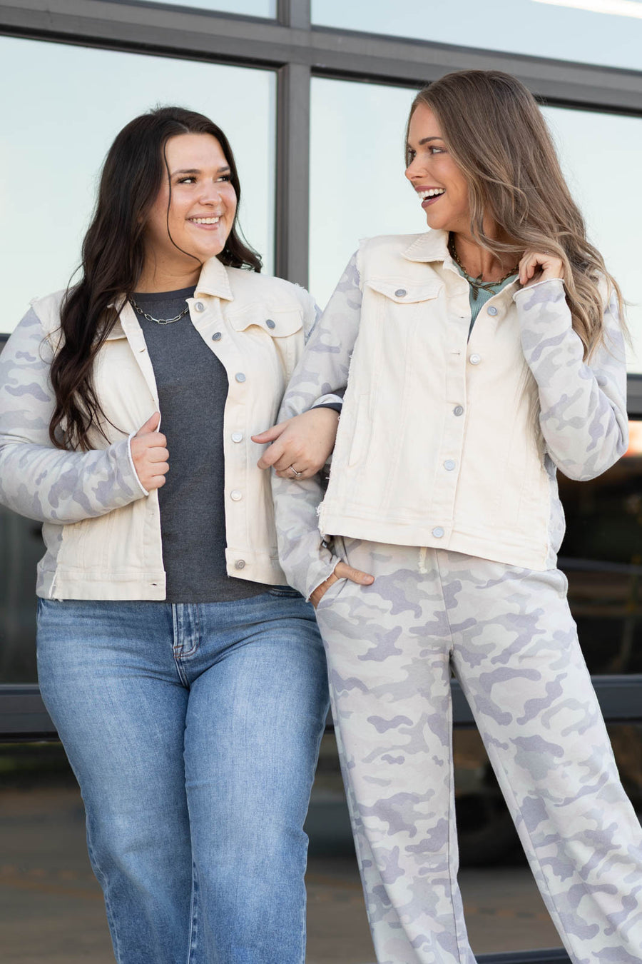 Camo Cutie Mixed Media Jacket by Filly Flair