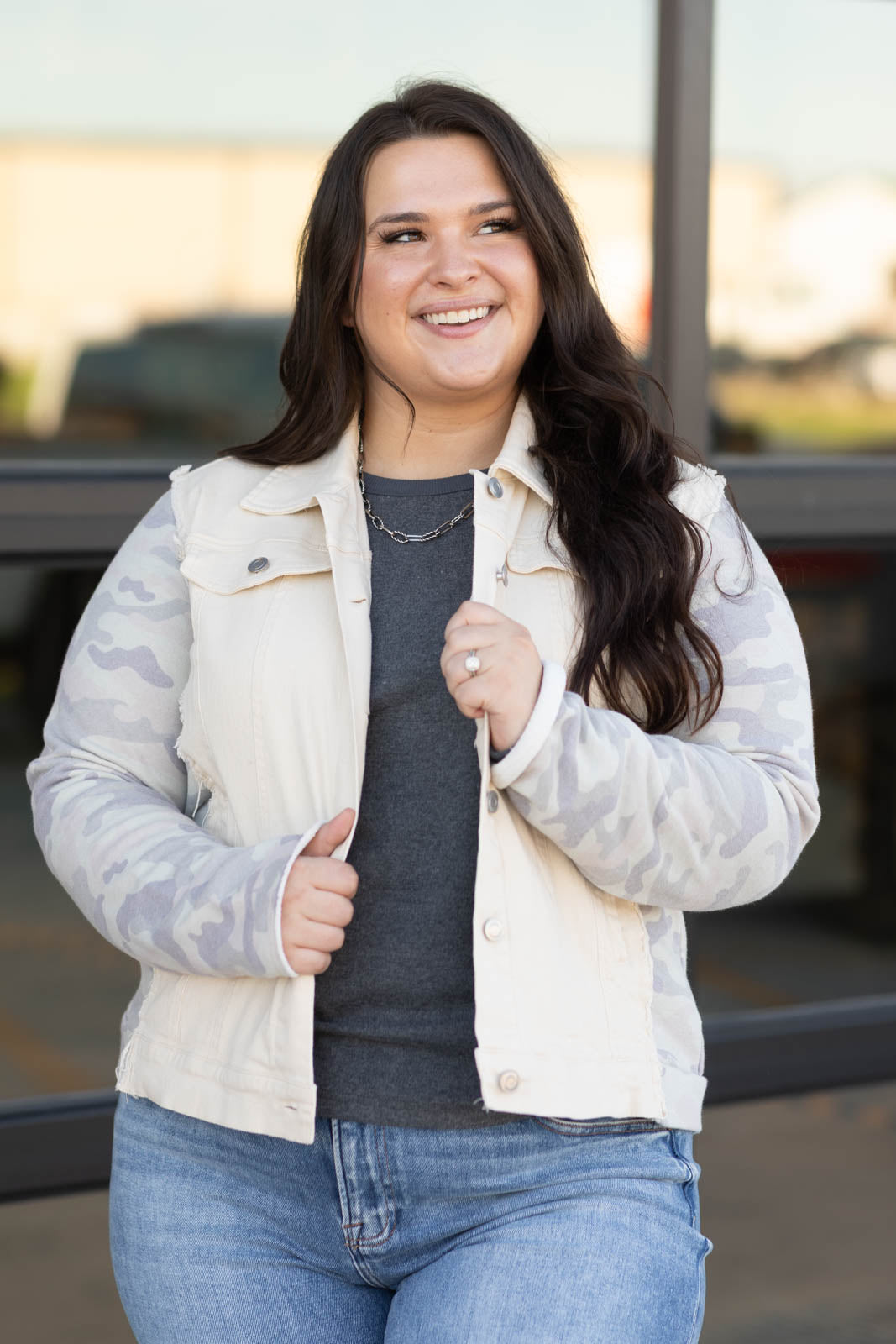 Camo Cutie Mixed Media Jacket by Filly Flair