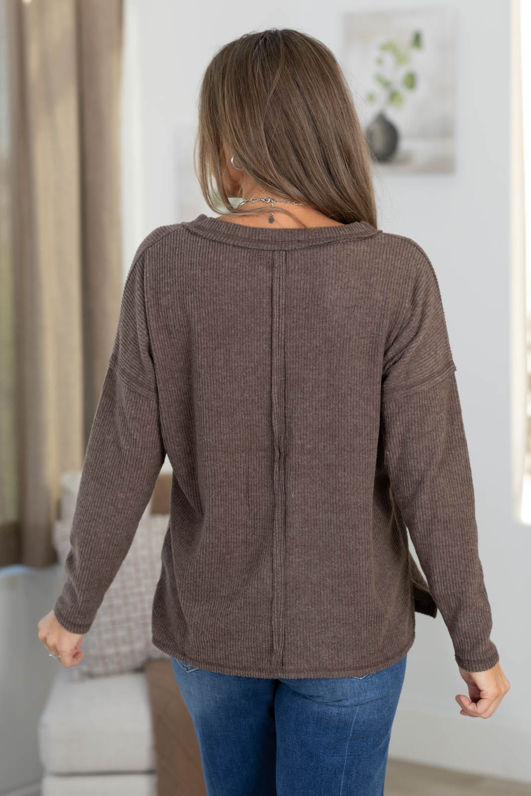 Ribbed V-Neck Top