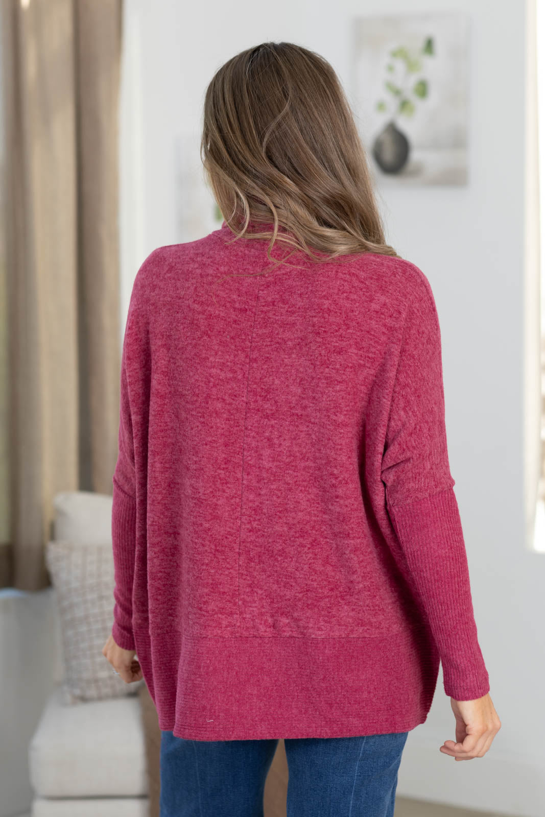 Brushed Hacci Turtleneck Top