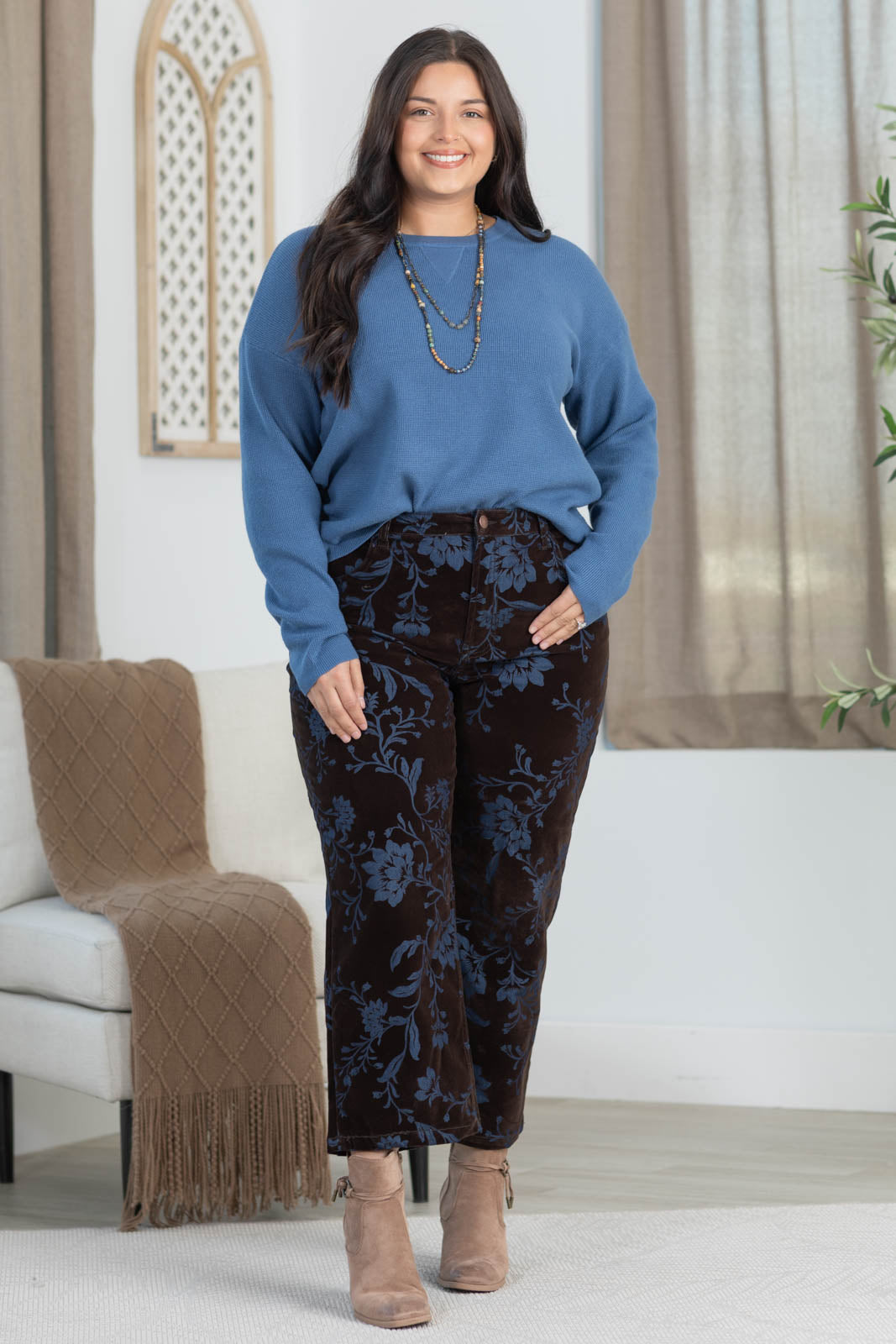Staccato Mini Waffle Pullover Sweater Top