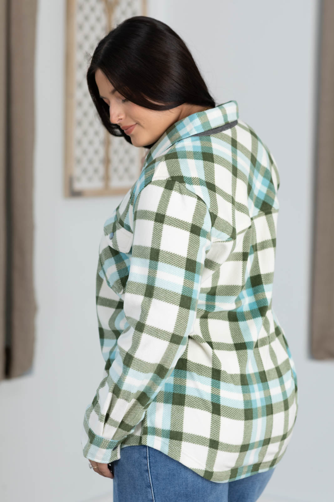 Polar Fleece Snap Button Knit Top