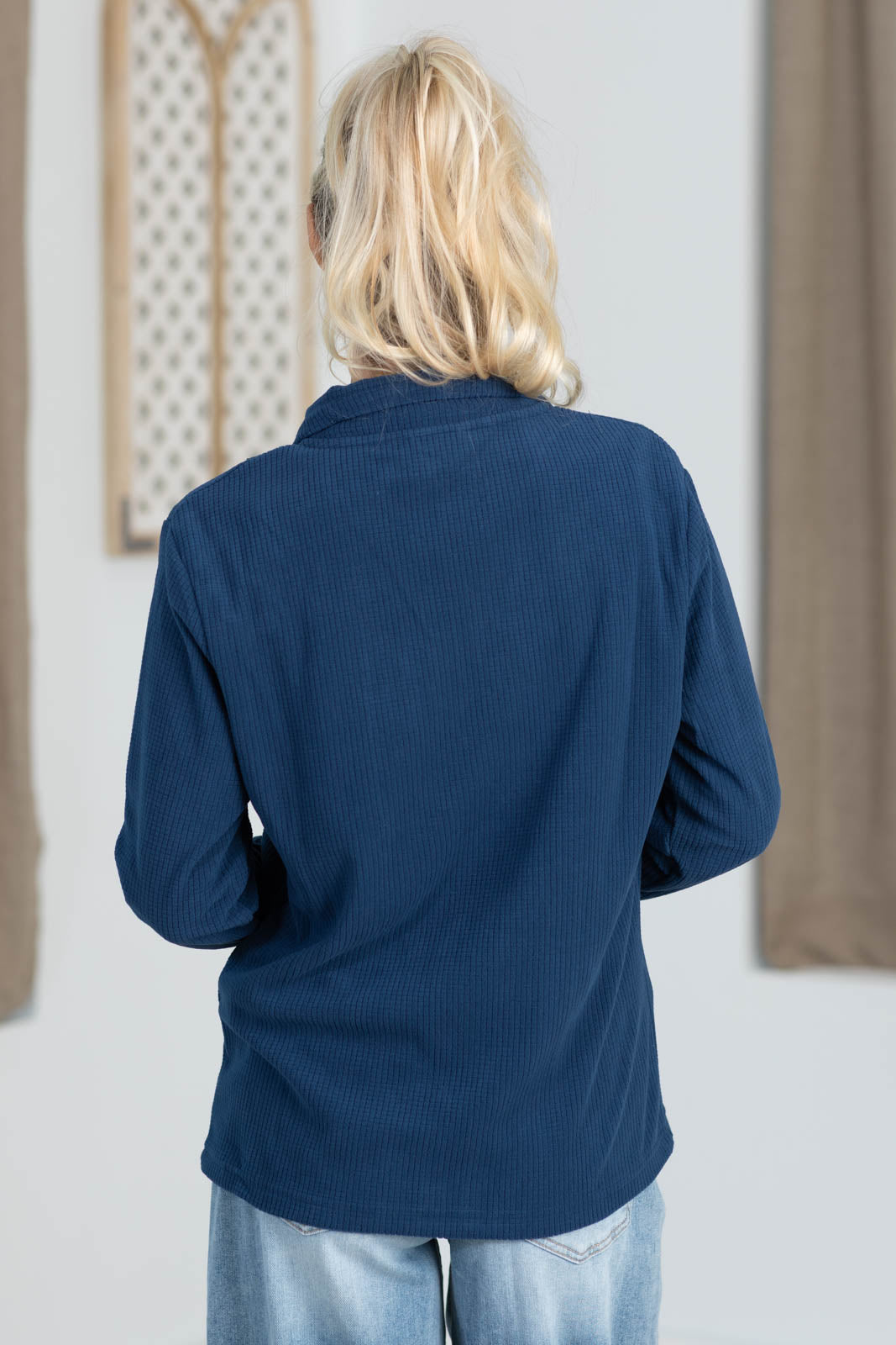 Fleece Grid Textured Full Zip Jacket