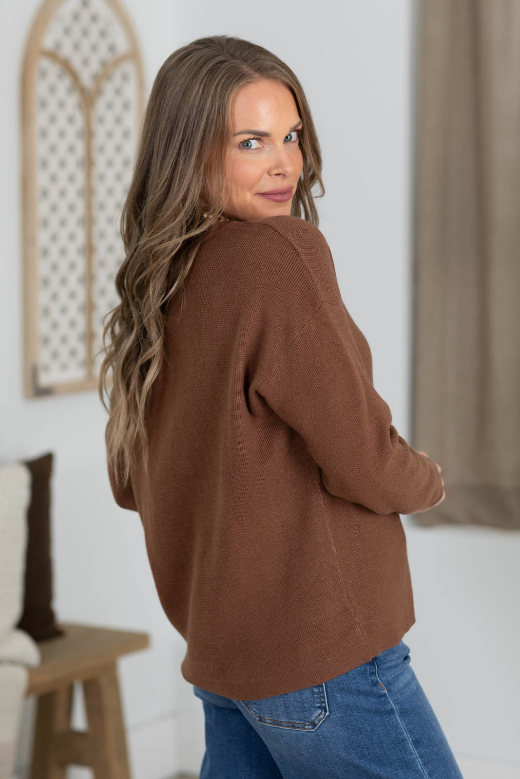Staccato Mini Waffle Pullover Sweater Top