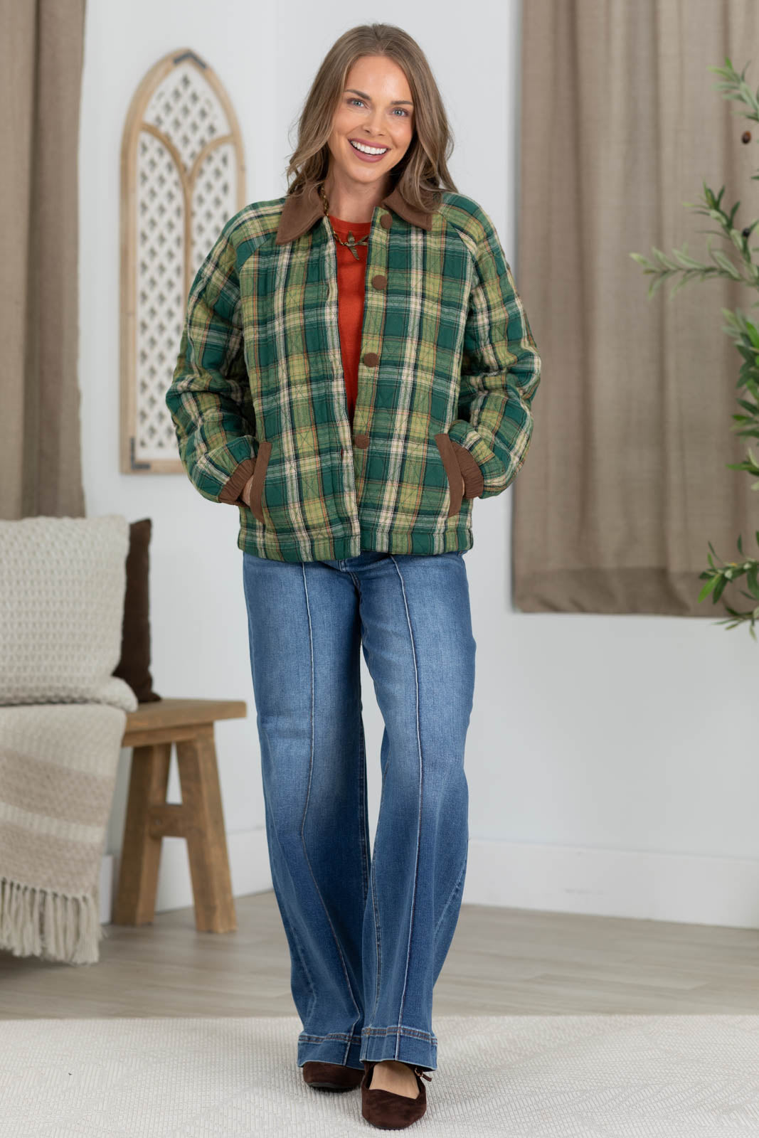 Staccato Quilted Plaid Jacket