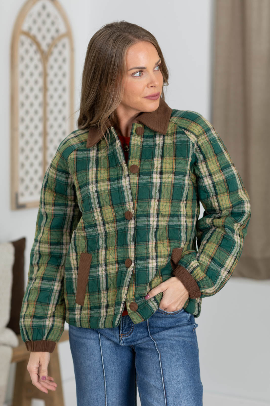 Staccato Quilted Plaid Jacket