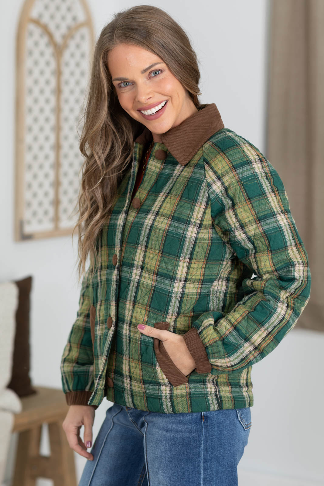Staccato Quilted Plaid Jacket
