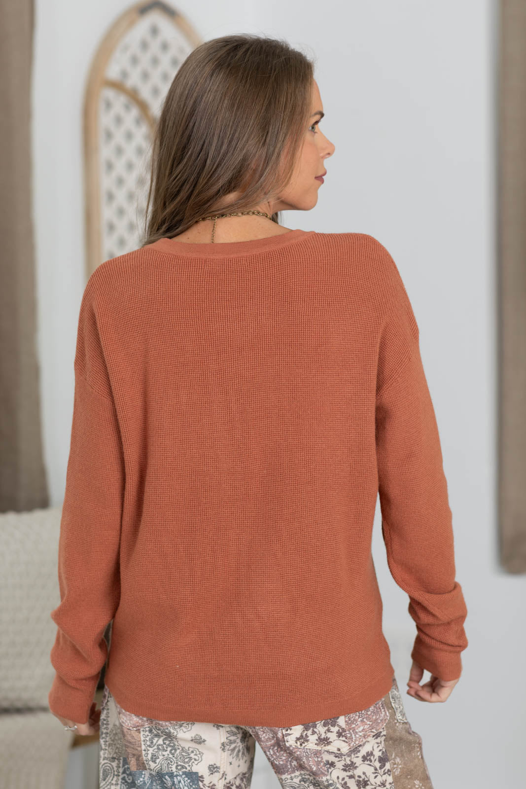 Staccato Mini Waffle Pullover Sweater Top