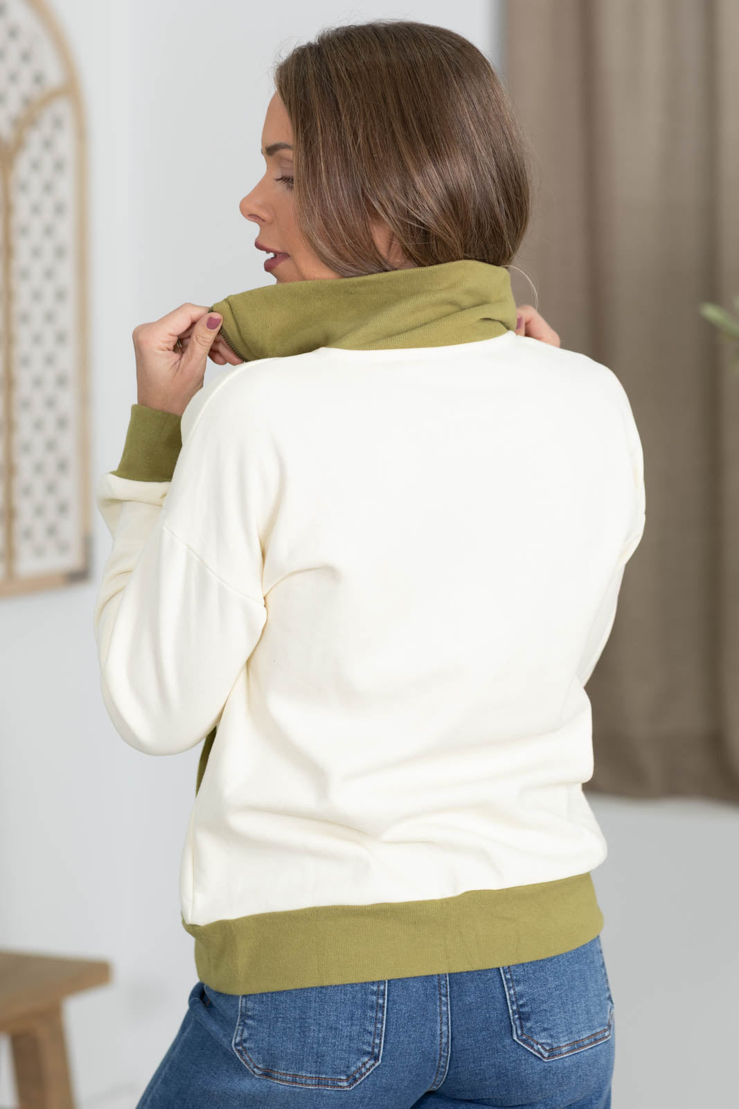 Staccato High Neck Brushed French Terry Quarter Zip