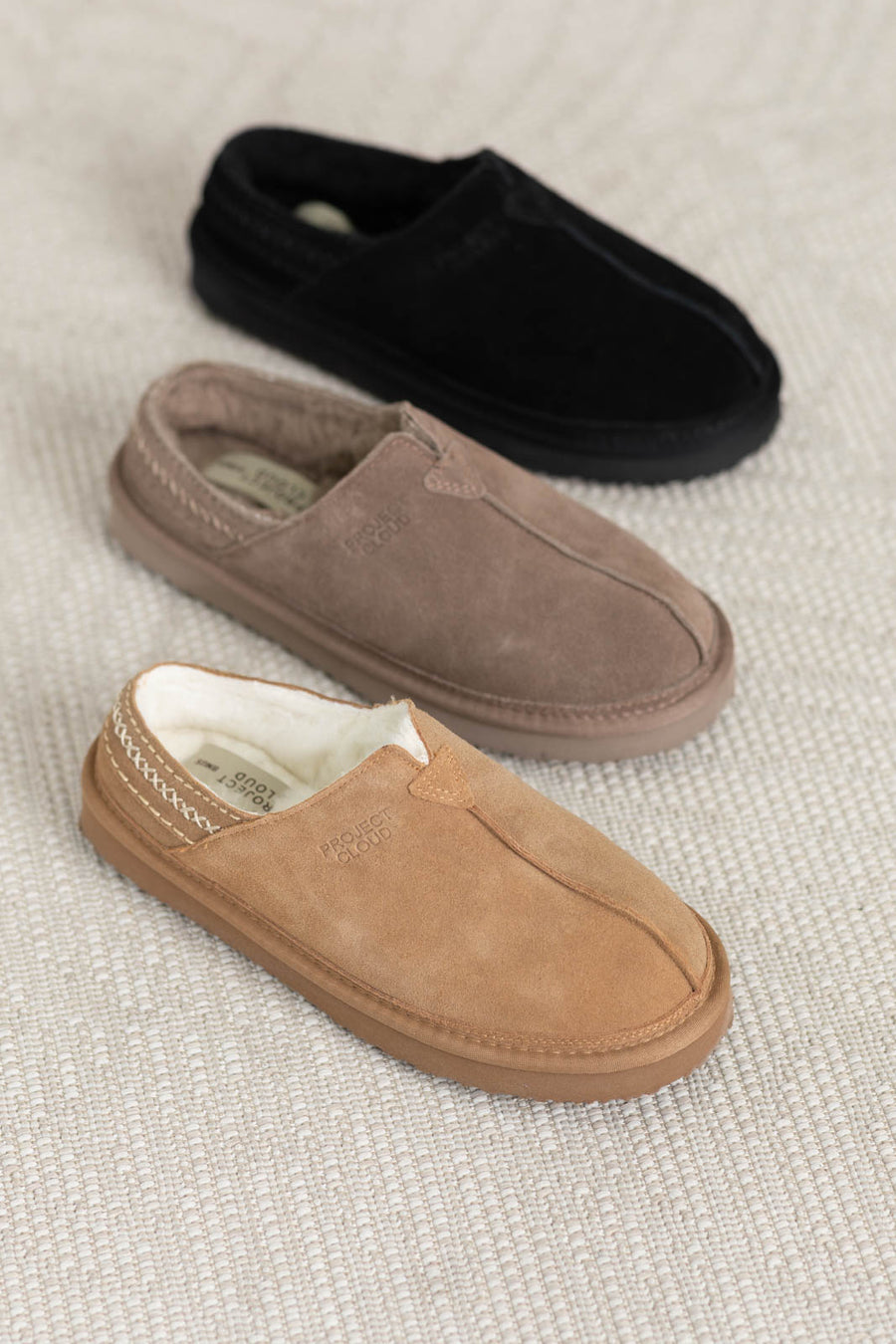 Project Cloud Genuine Leather Faux Fur Lined Slippers