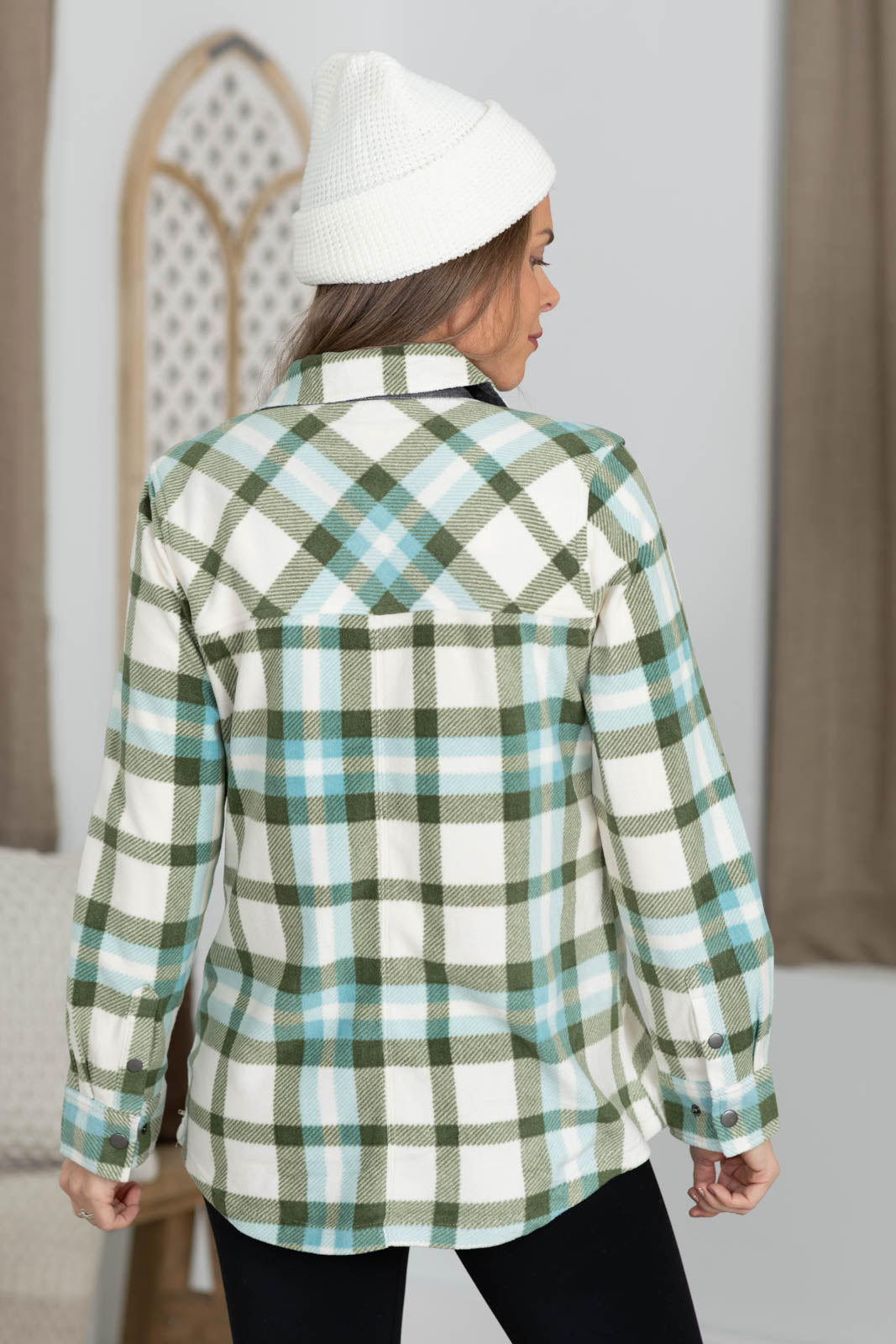 Polar Fleece Snap Button Knit Top