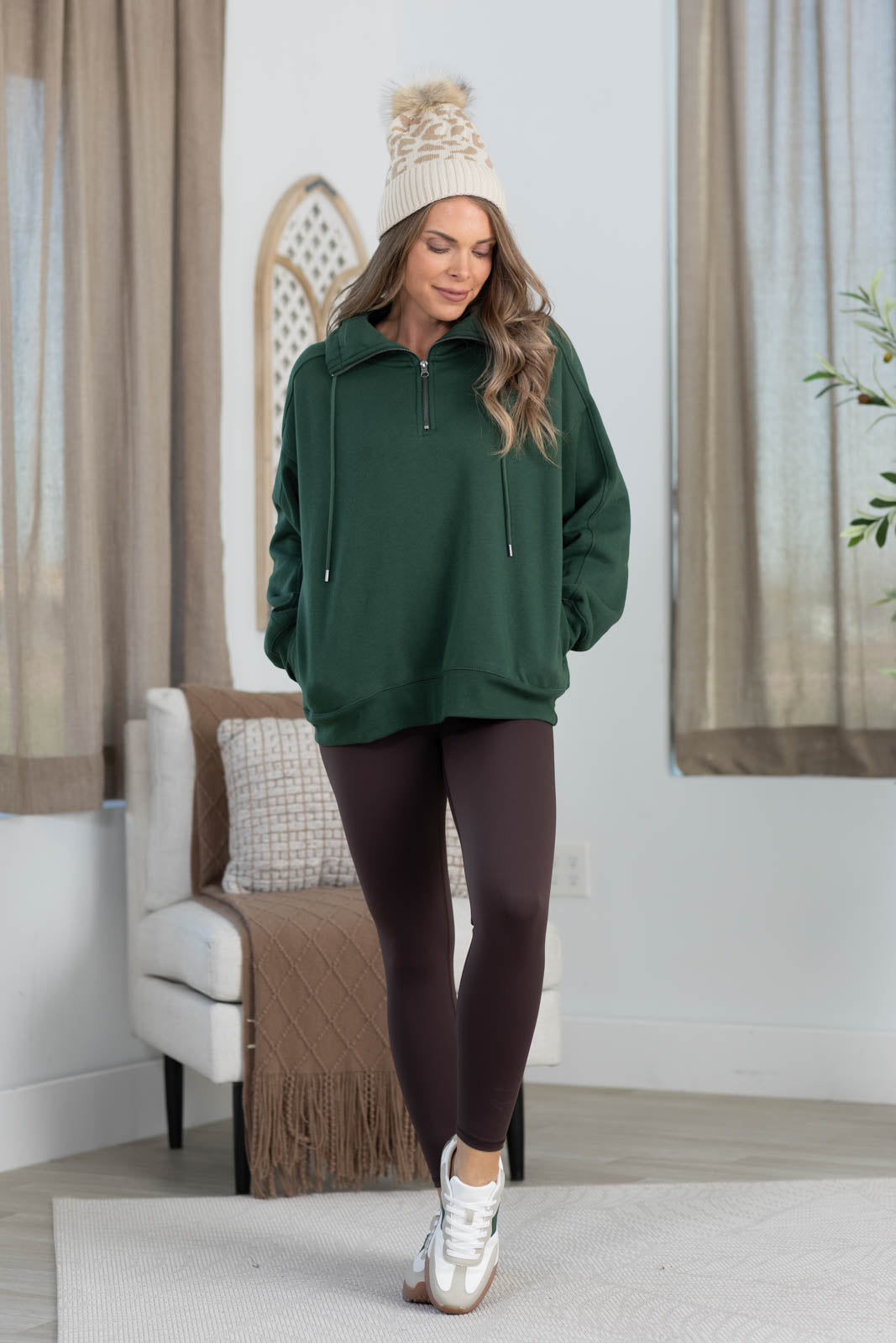Fleece Half Zip Pullover Sweatshirt