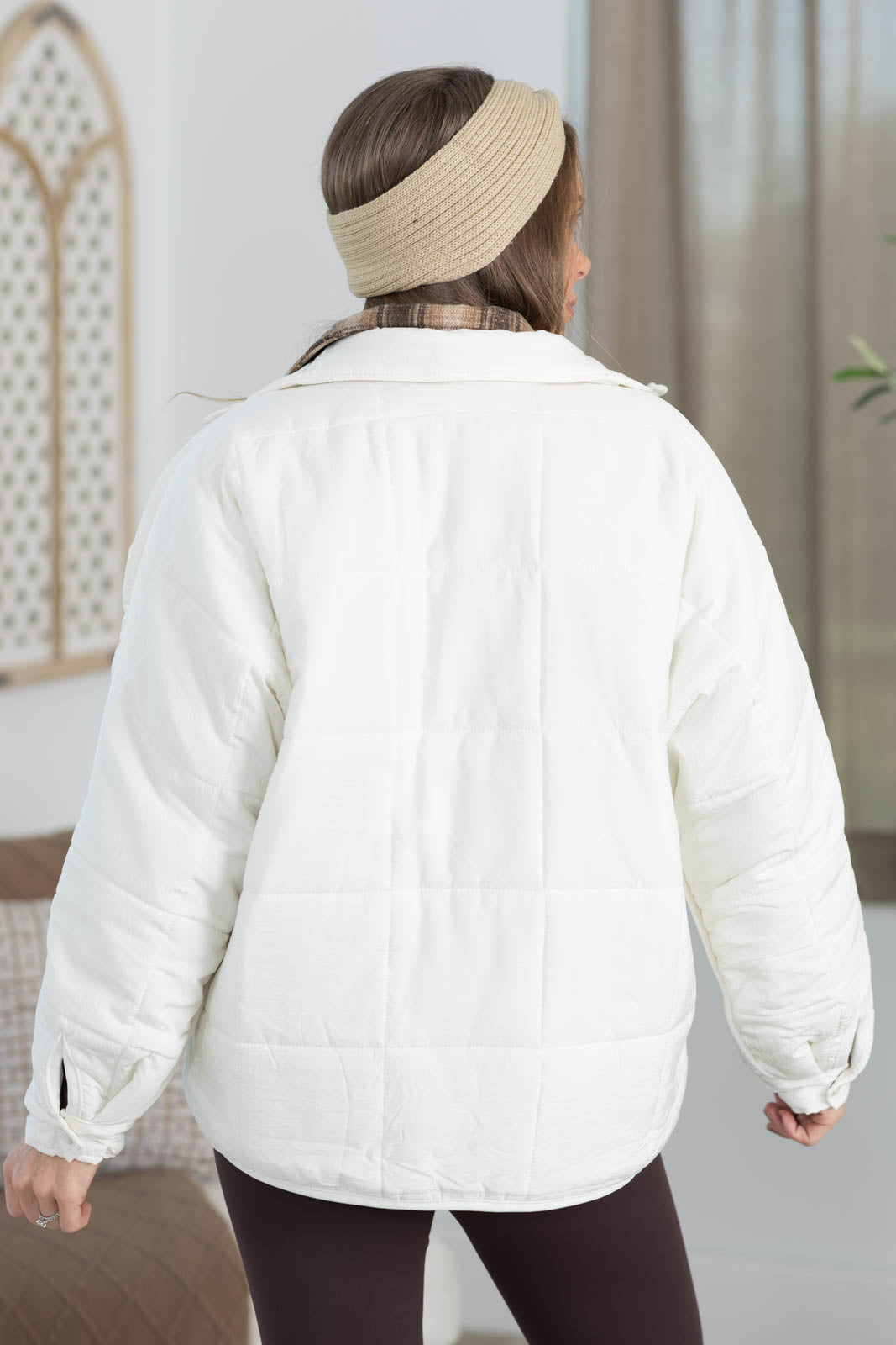 Quilted Light Puffer Zip Up Jacket