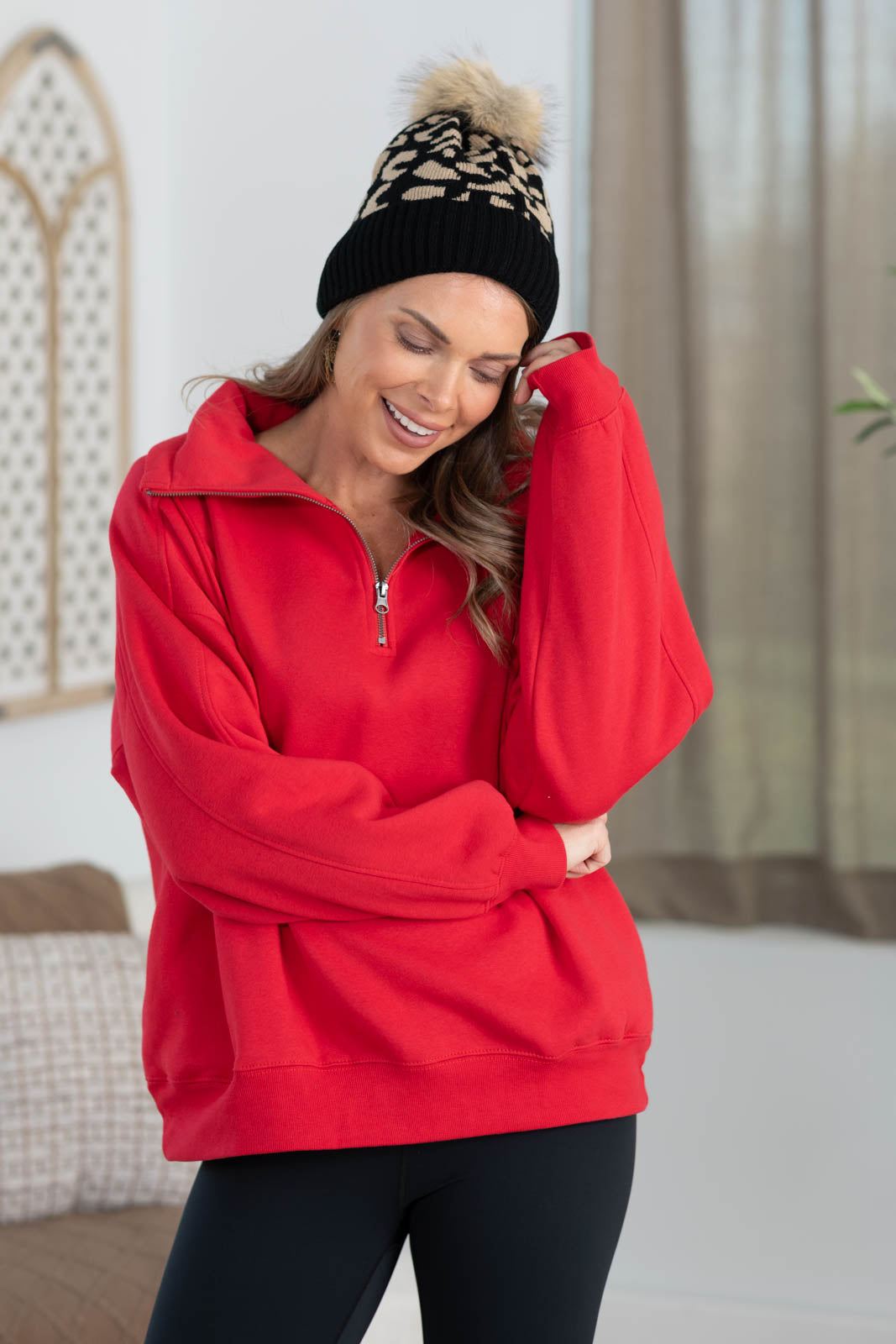 Fleece Half Zip Pullover Sweatshirt