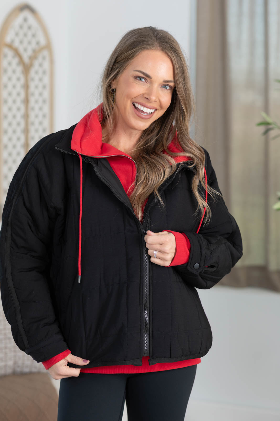 Quilted Light Puffer Zip Up Jacket