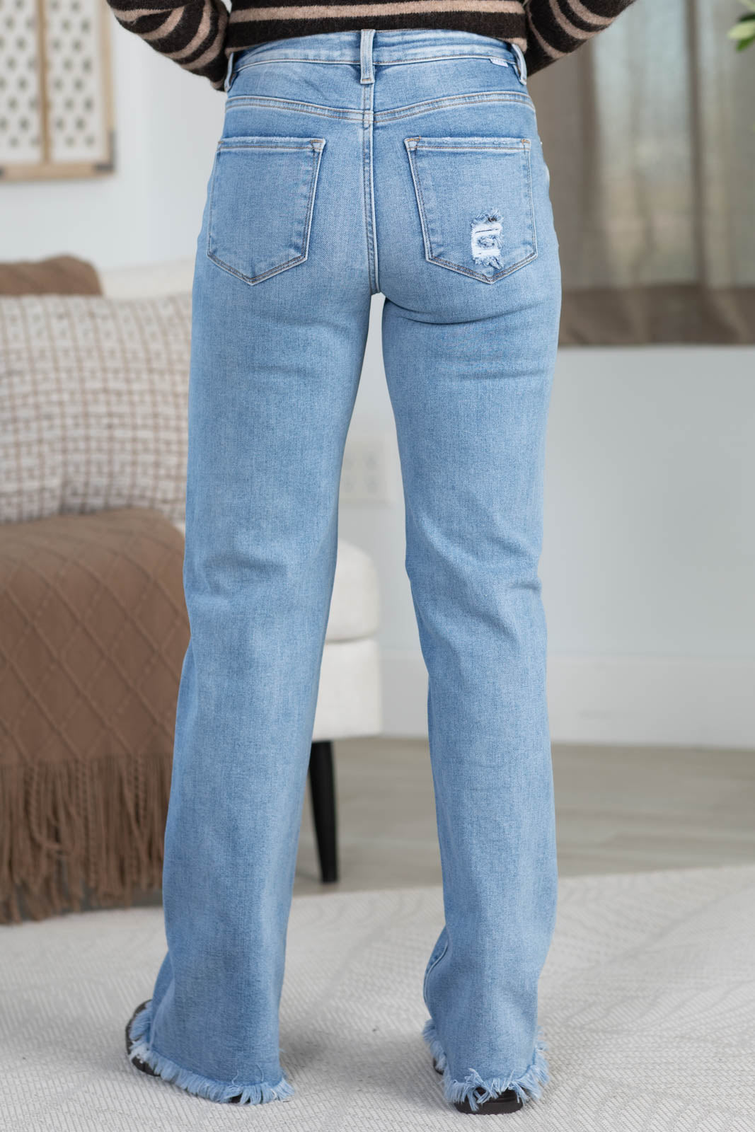 Risen Tummy Control High Rise Long Straight Jeans