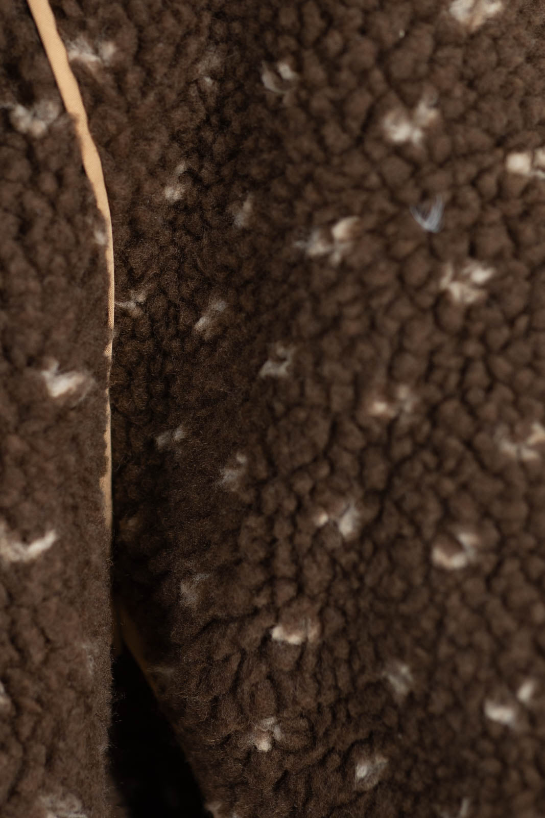 Brown Heart Print Sherpa Hoodie Jacket