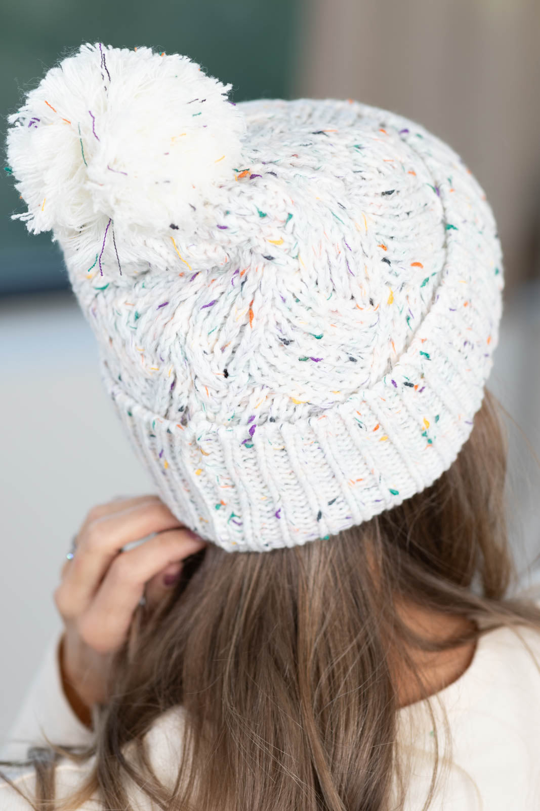 Speckled Beanie with Pom
