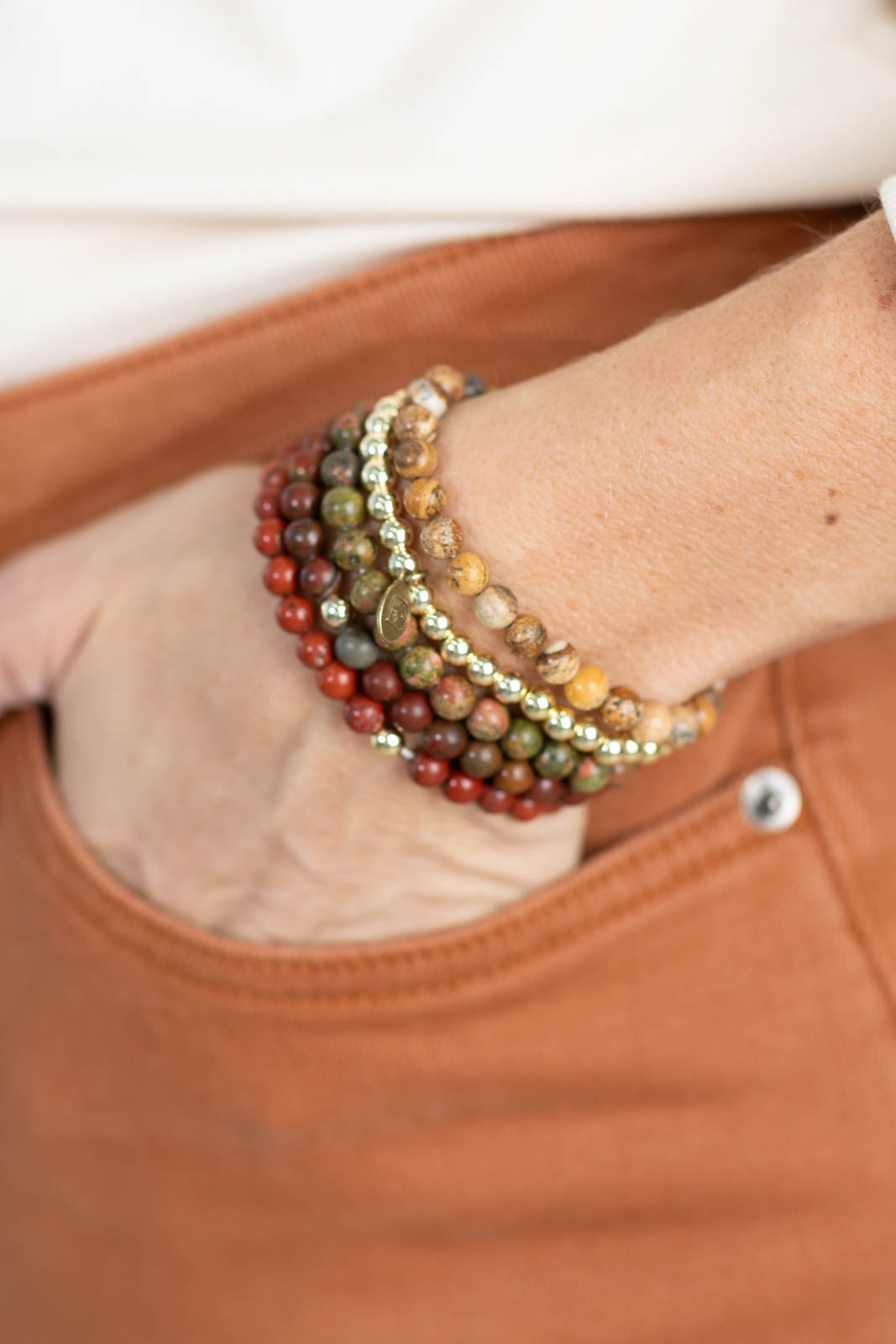Rust And Mustard Bracelet Set