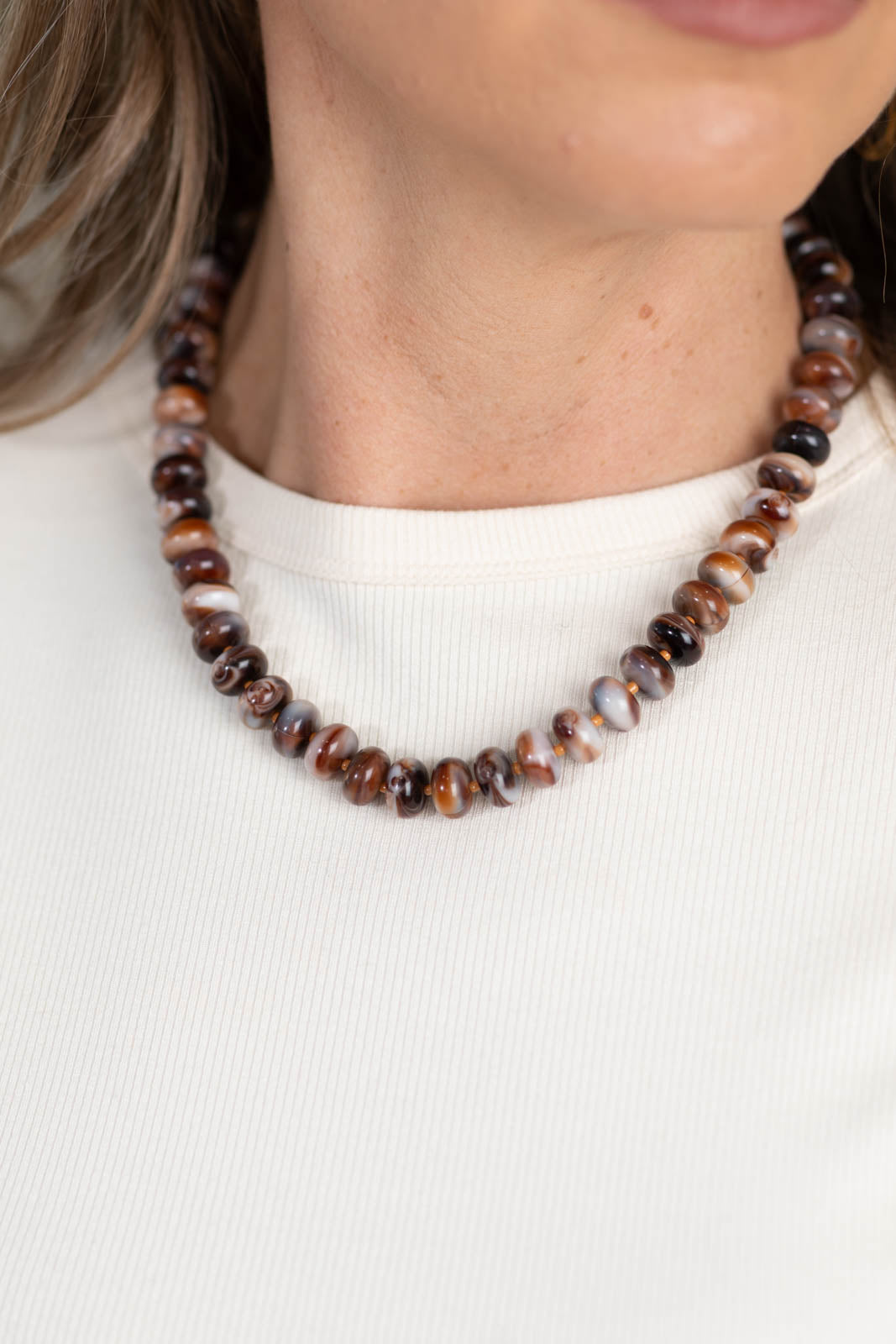 Autumn Marble Seed Necklace
