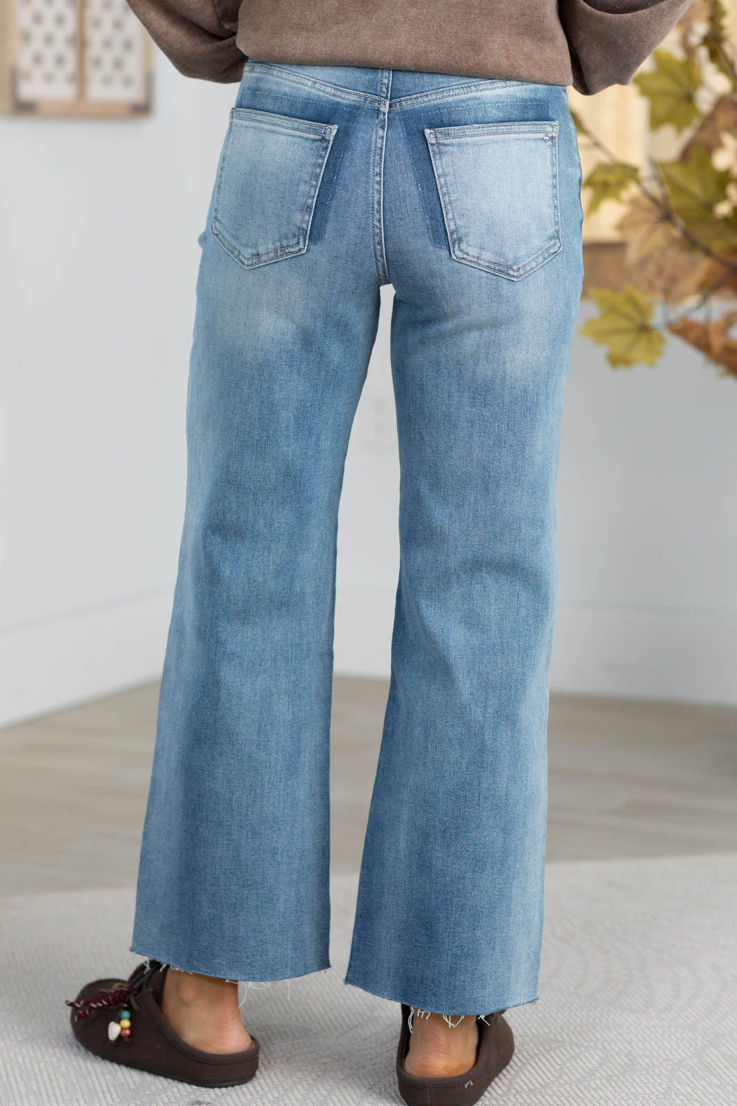 Mica Two Tone High Rise Straight Leg Jean