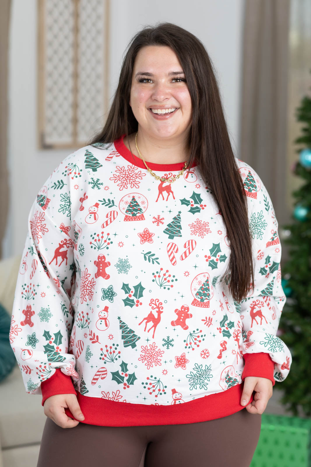Christmas Icons Printed French Terry Sweatshirt