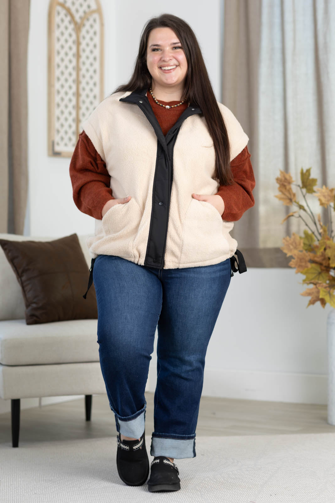Cabin Fever Sherpa Vest by Filly Flair
