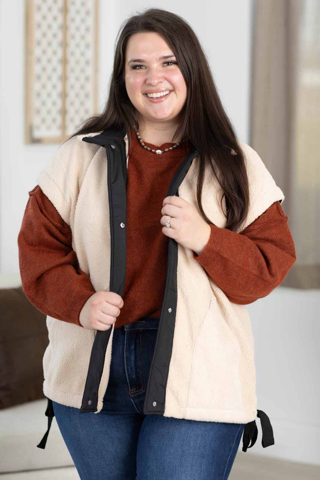 Cabin Fever Sherpa Vest by Filly Flair