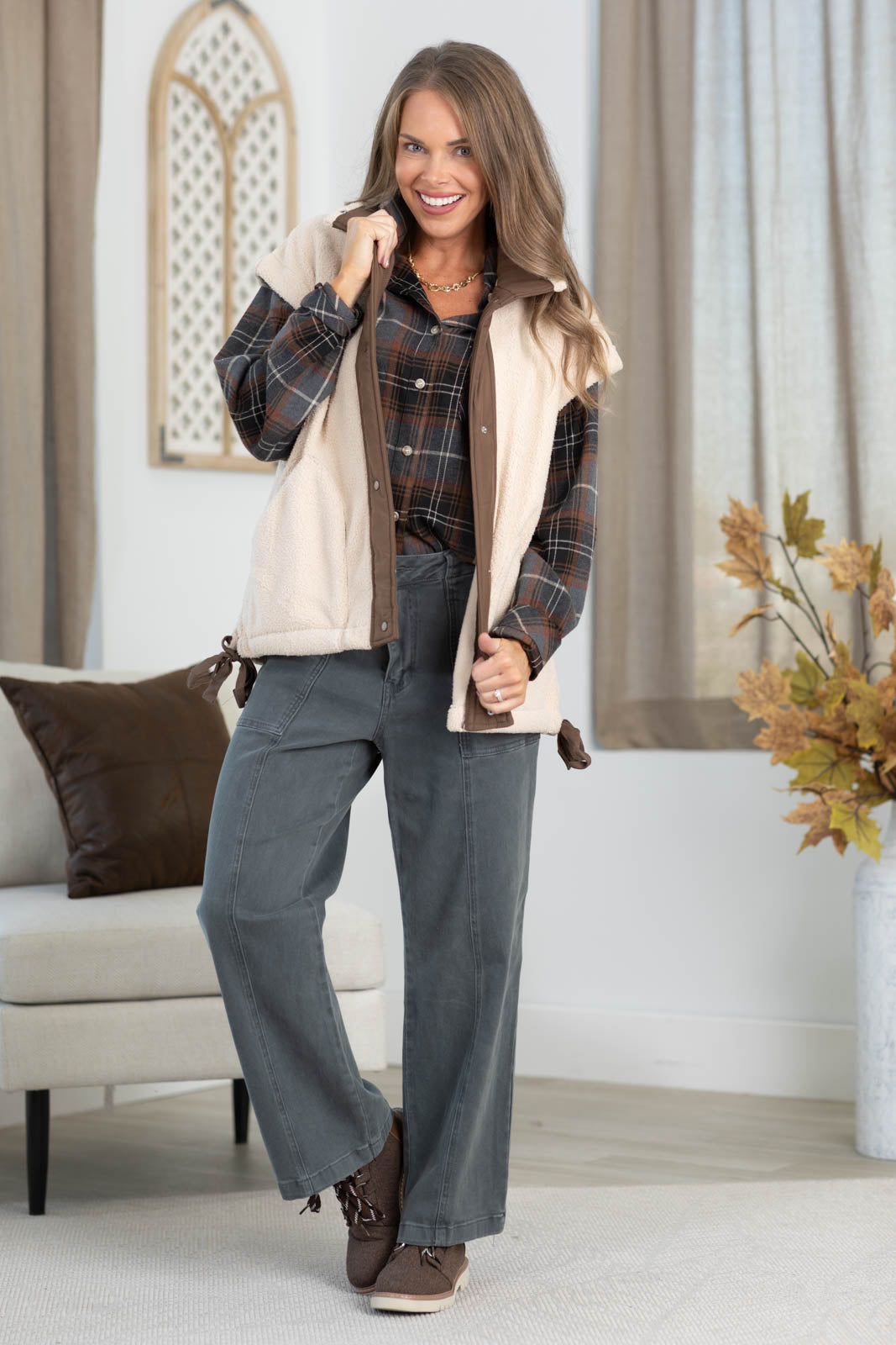 Cabin Fever Sherpa Vest by Filly Flair