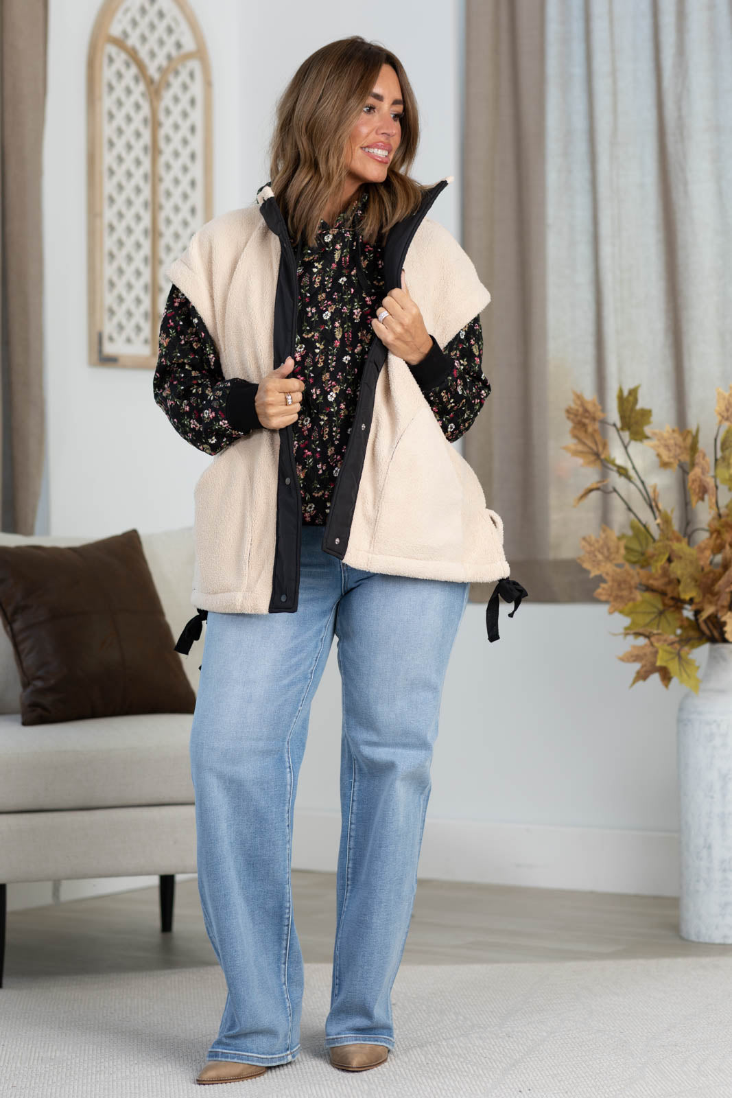 Cabin Fever Sherpa Vest by Filly Flair
