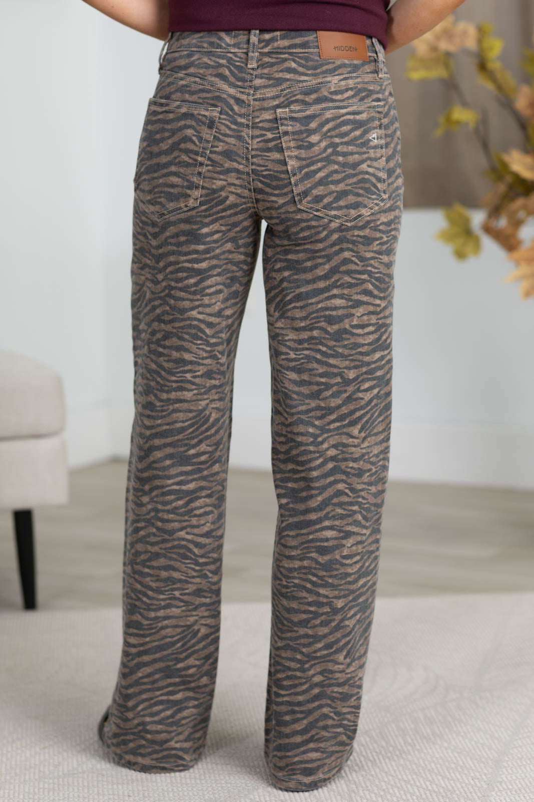Hidden Tiger Print Relaxed Fit Dad Jeans
