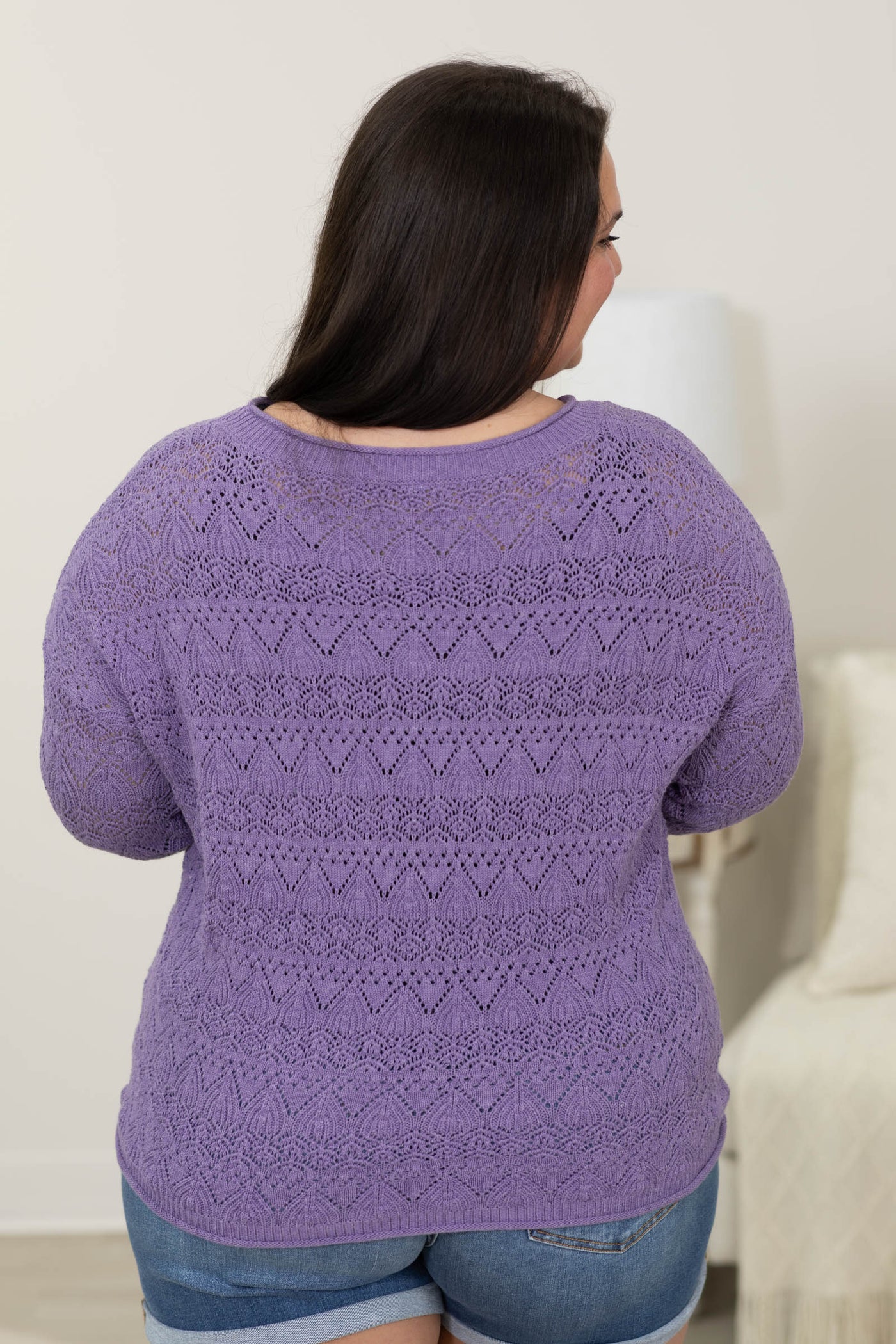 Staccato Crochet Pointelle Sweater