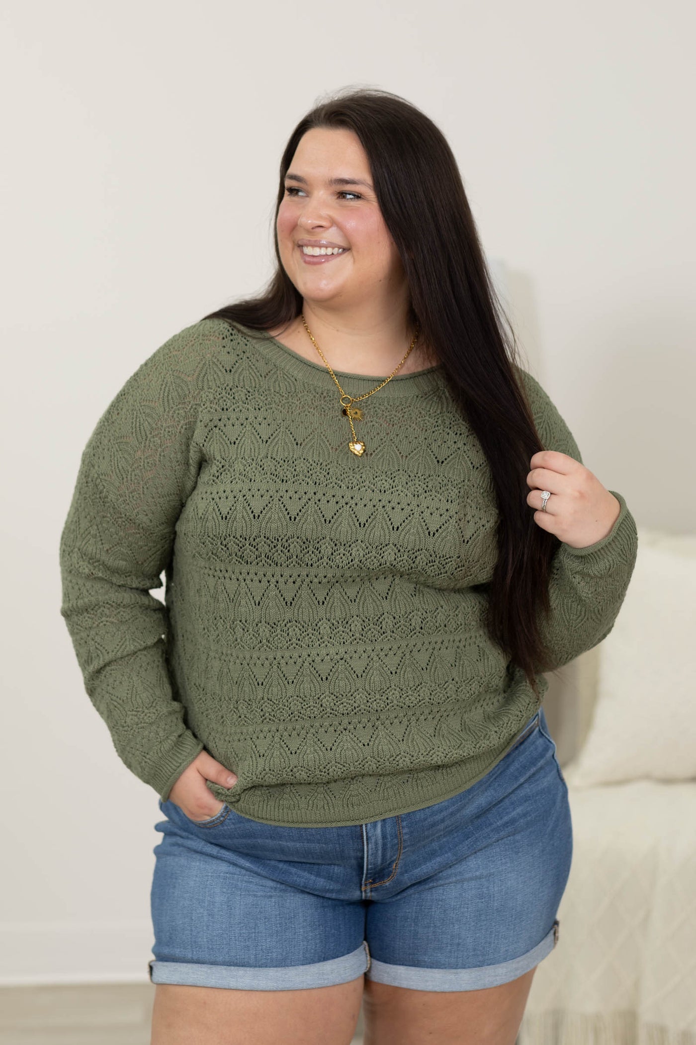 Staccato Crochet Pointelle Sweater