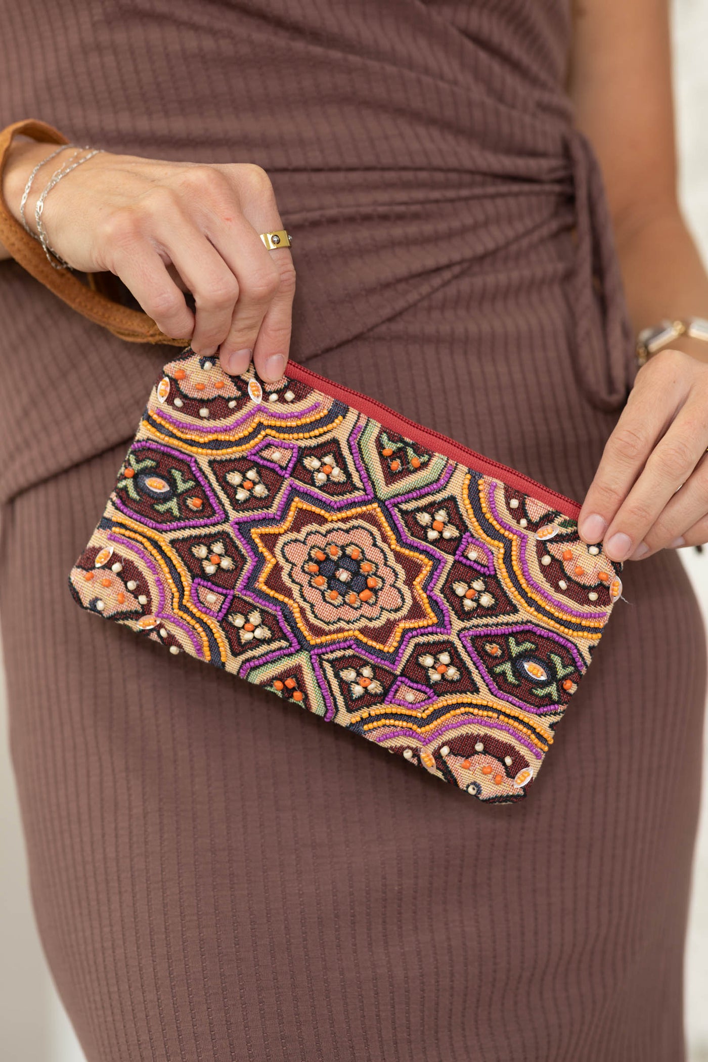 Multicolor Handmade Beaded Clutch